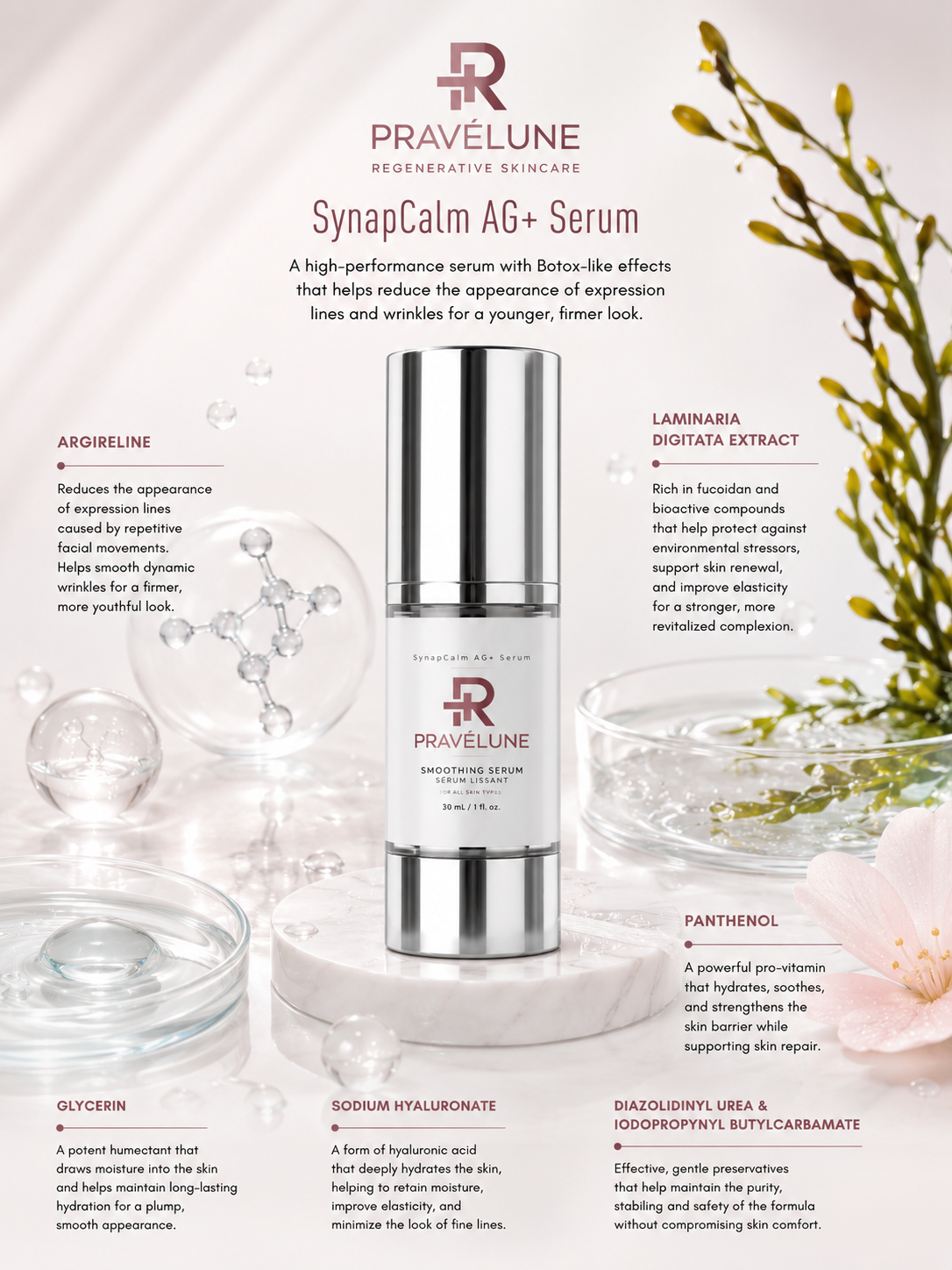 SynapCalm AG+ Serum "Botox In A Bottle" Argireline Serum