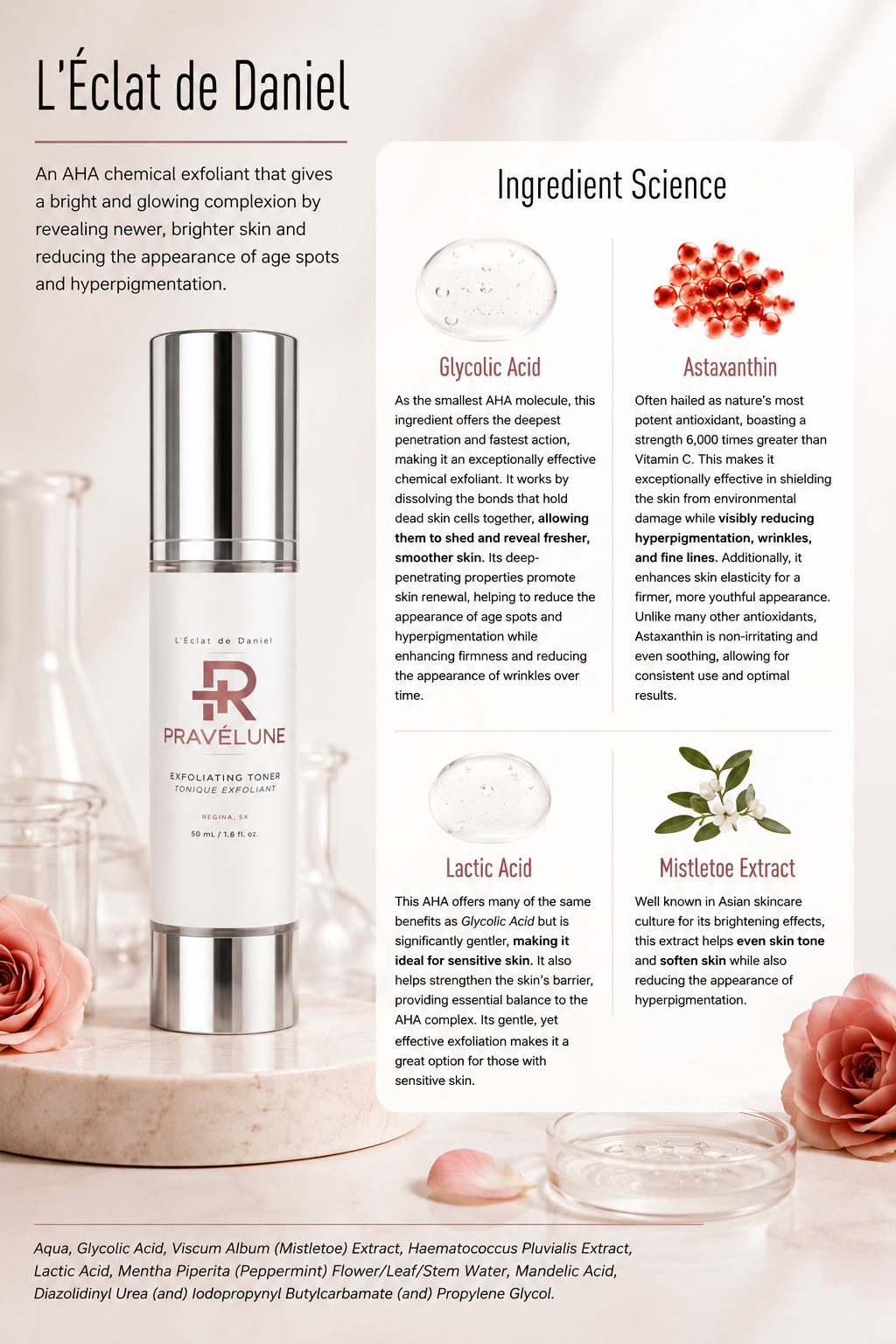 L'Éclat de Daniel "Advanced AHA Exfoliating Toner" 50mL